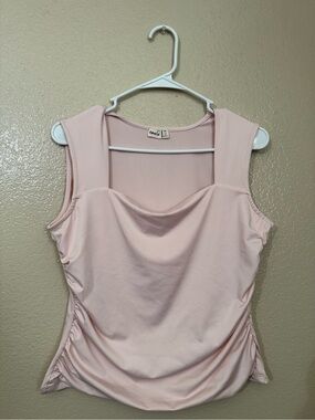 Light Pink Sleeveless Cowl Neck Tank